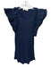 Ulla Johnson Size S Navy Blue Cotton & Modal Ruffle Cap Sleeve Pleated Tee Top Navy Blue / S
