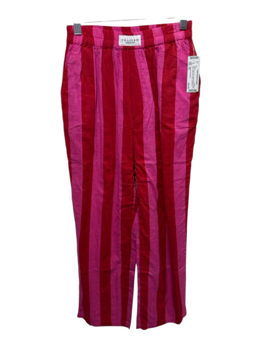 Chakeris Charleston Size XS Red & Pink Cotton Striped Elastic Waist Pants Red & Pink / XS