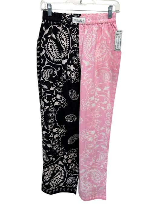Chakeris Charleston Size XS Black, Pink & White Cotton Bandana Print Pants Black, Pink & White / XS