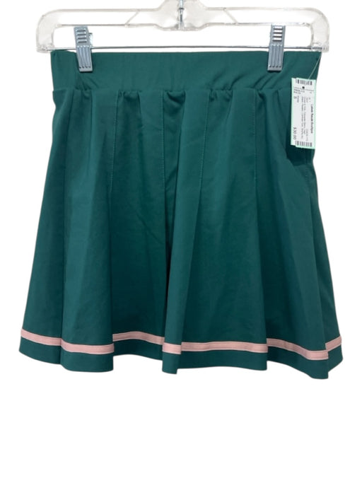Varley Size S Green & Pink Polyester Blend High Waist Pleated Shorts Inc Skirt Green & Pink / S
