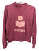 Isabel Marant Etoile Size S Berry Pink Cotton Blend Long Sleeve Logo Sweater Berry Pink / S