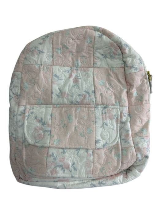 Loveshackfancy Pink, White & Blue Cotton Patchwork Bow Detail Backpack Bag Pink, White & Blue / M