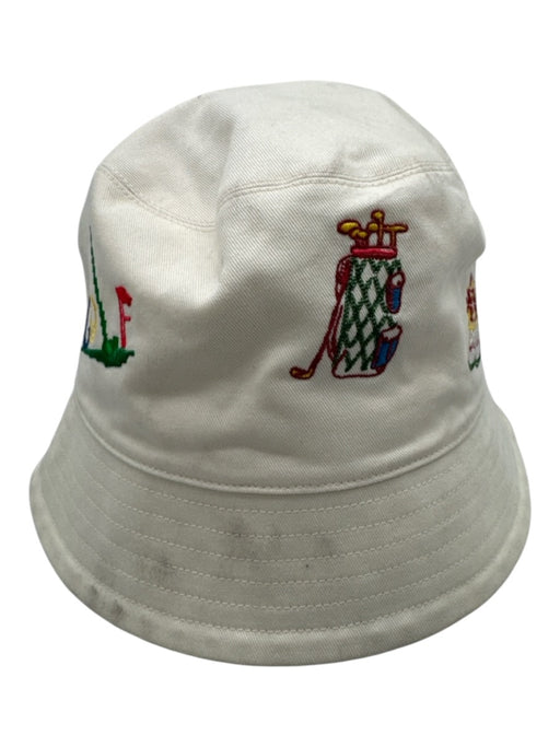 Tory Burch Cream White & Multi Cotton Embroidered Golf Bucket Hat Cream White & Multi / One Size