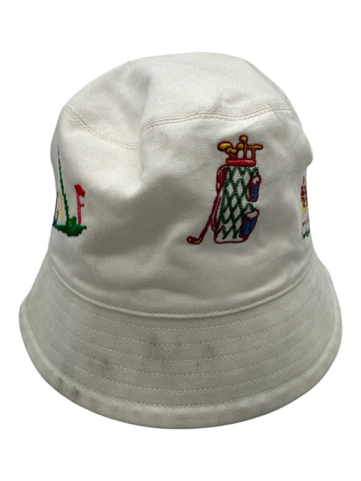 Tory Burch Cream White & Multi Cotton Embroidered Golf Bucket Hat Cream White & Multi / One Size