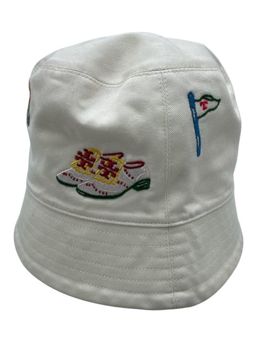 Tory Burch Cream White & Multi Cotton Embroidered Golf Bucket Hat Cream White & Multi / One Size