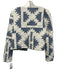 Caroline Constas Size S White & Blue Linen & Rayon Open Front Quilted Jacket White & Blue / S