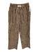 Chakeris Charleston Size S Brown & White Cotton Striped Pockets Pants Brown & White / S