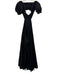 Chakeris Charleston Size XS Black Cotton Open Back Puff Sleeves Dress Black / XS