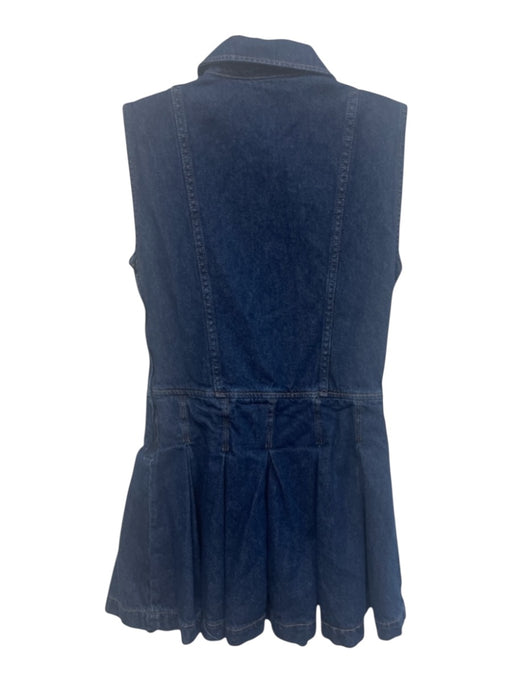 Reformation Size 2 Dark Wash Cotton Sleeveless Button Detail Mini Dress Dark Wash / 2