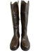 Crown Vintage Shoe Size 9.5 Brown Leather Stacked Block Heel Side Zip Boots Brown / 9.5