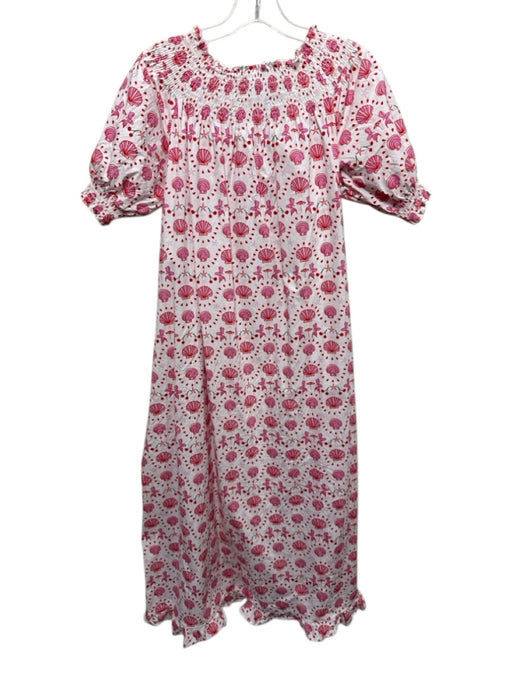 Hill House Size XS White & Pink Cotton Blend Seashells Mermaid Tail Print Dress White & Pink / XS