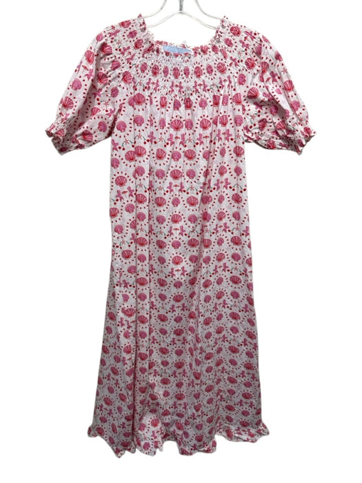 Hill House Size XS White & Pink Cotton Blend Seashells Mermaid Tail Print Dress White & Pink / XS