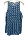 Reformation Size XS Blue & White Linen Abstract Geometric Sleeveless Midi Dress Blue & White / XS