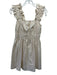 English Factory Size S Cream Beige Cotton Gathered Bodice Ruffle Straps Dress Cream Beige / S