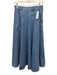 Madewell Size XS Medium Wash Cotton Denim seam detail Flare Midi Skirt Medium Wash / XS