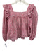 India Collection Emerson Fry Size XS Pink & Red Cotton Leaf Print Top Pink & Red / XS