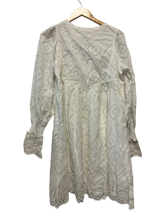 Spell & The Gypsy Size M White Cotton Long Sleeve Eyelet Dress White / M