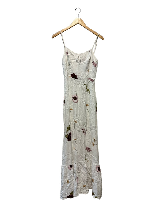 Reformation Size 2 White multi Viscose Blend Flowers Spaghetti Strap Maxi Dress White multi / 2