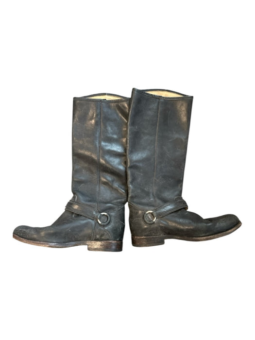 Frye Shoe Size 9 Black Leather Buckle Knee High Boots Black / 9