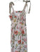 Calypso St. Barth Size 6 Pink & Green Cotton Tie Straps Botanical Buttons Dress Pink & Green / 6