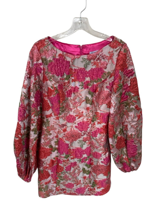 Ieena for Mac Duggal Size 4 Pink & Orange Polyester jaquard Flowers Dress Pink & Orange / 4