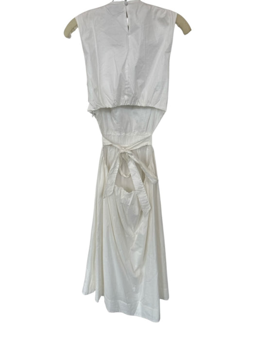 Rachel Roy Size 4 White Cotton Sleeveless Side Cut Outs Maxi Dress White / 4