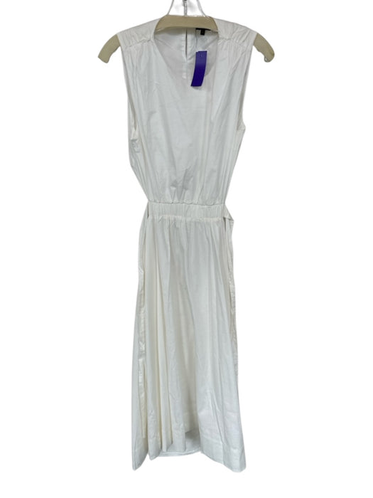 Rachel Roy Size 4 White Cotton Sleeveless Side Cut Outs Maxi Dress White / 4