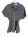 Exquise Size S Gray & White Cotton Blend Short Sleeve Striped Button Down Dress Gray & White / S