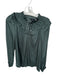 Current Air Size S Teal Green Polyester Long Sleeve Ruffles V Neck Top Teal Green / S