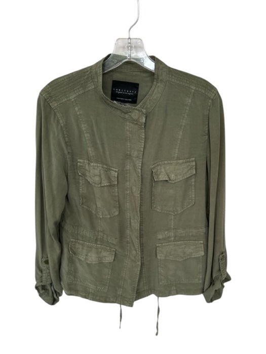 Sanctuary Size M Olive Green Lycocell Long Sleeve Snap buttons Cargo Jacket Olive Green / M
