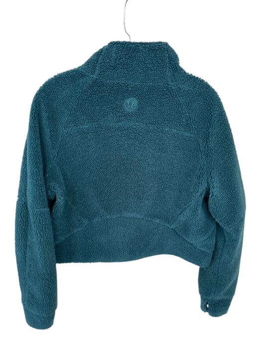 Lululemon Size XS/S Teal Recycled Polyester Fuzzy Half Zip Cropped Jacket Teal / XS/S