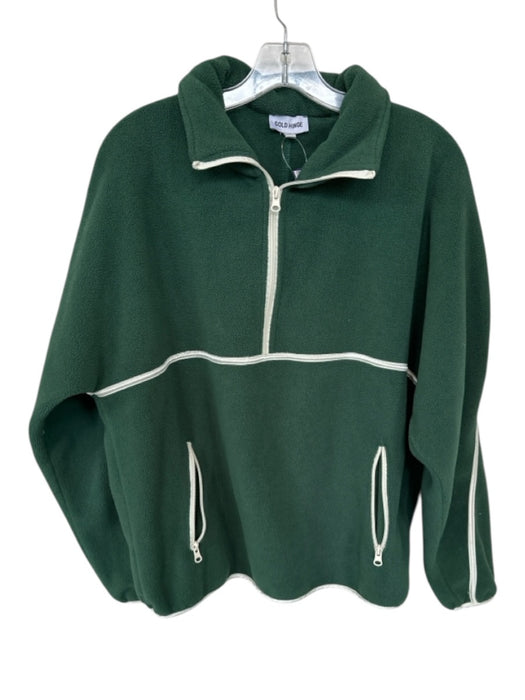 Goldhinge Size XS Green & White Polyester Half Zip Athletic Jacket Green & White / XS