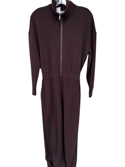 Spanx Size S Brown Modal Blend Long Sleeve Front Zip Athletic Jumper Brown / S