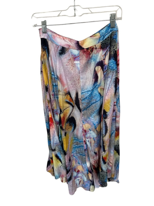By Anthropologie Size 4 Purple & Multi Polyester Side Zip Abstract Maxi Skirt Purple & Multi / 4