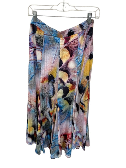 By Anthropologie Size 4 Purple & Multi Polyester Side Zip Abstract Maxi Skirt Purple & Multi / 4