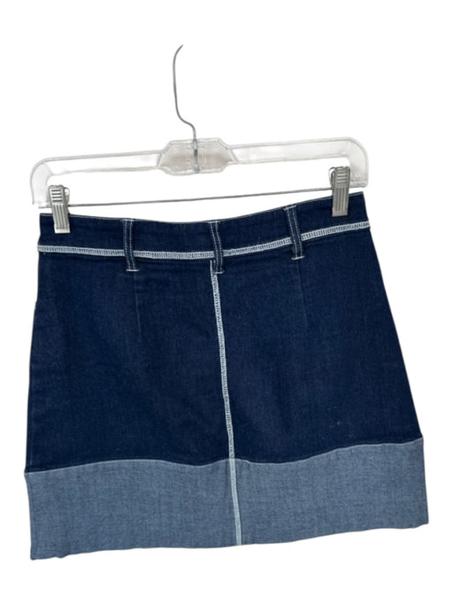 Avec Les Filles Size 4 Dark Wash Cotton Blend Stitch Detail A Line Denim Skirt Dark Wash / 4