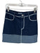 Avec Les Filles Size 4 Dark Wash Cotton Blend Stitch Detail A Line Denim Skirt Dark Wash / 4