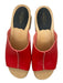 Hasbeens Shoe Size 38 Tan & Red Leather Wood Block Heel Mules Tan & Red / 38