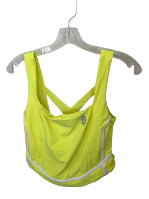 Free People Movement Size M Neon Yellow Nylon Blend Cross Back Cropped Top Neon Yellow / M