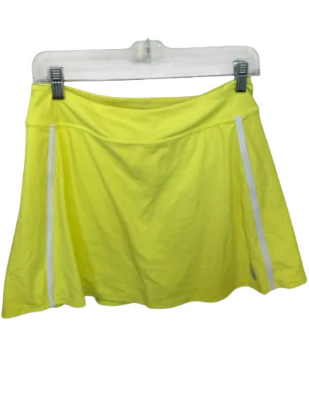 Free People Movement Size M Neon Yellow Nylon Blend Stripped Detail Mini Skort Neon Yellow / M