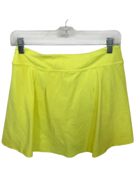 Free People Movement Size M Neon Yellow Nylon Blend Stripped Detail Mini Skort Neon Yellow / M