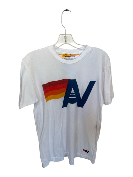 Aviator Nation Size M White & Multi Cotton & Polyester Short Sleeve Logo Shirt White & Multi / M