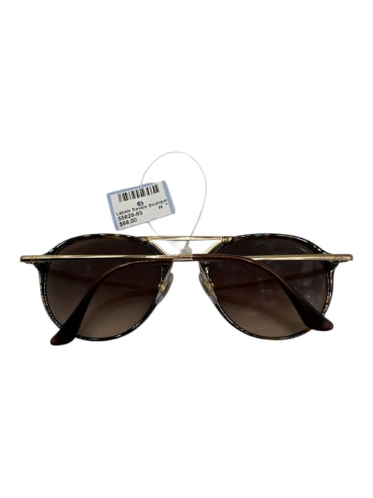 Ray Ban Tortoiseshell Metal Gold hardware Circle Aviator Sunglasses Tortoiseshell