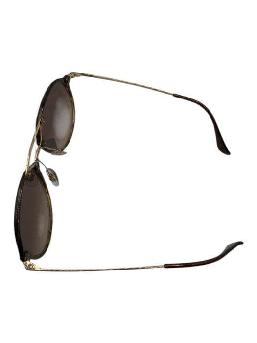 Ray Ban Tortoiseshell Metal Gold hardware Circle Aviator Sunglasses Tortoiseshell