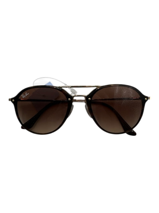 Ray Ban Tortoiseshell Metal Gold hardware Circle Aviator Sunglasses Tortoiseshell