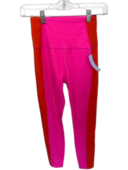 Beyond Yoga Size Est XS Red & Pink Polyester Blend Color Blocked Leggings Red & Pink / Est XS