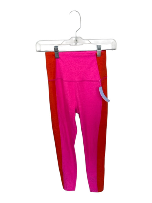 Beyond Yoga Size Est XS Red & Pink Polyester Blend Color Blocked Leggings Red & Pink / Est XS