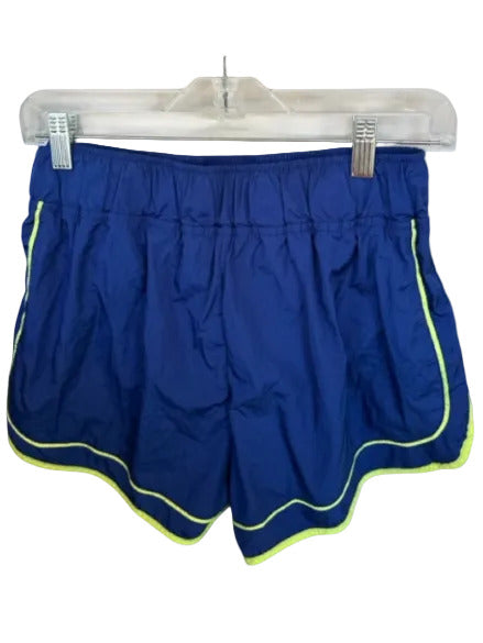 FP Movement Size M Blue & Neon Green Nylon & Polyester Elastic Waist Shorts Blue & Neon Green / M