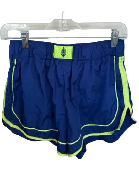 FP Movement Size M Blue & Neon Green Nylon & Polyester Elastic Waist Shorts Blue & Neon Green / M