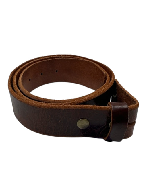 Brown Leather Animal Skin Snap Close Men's Belt Brown